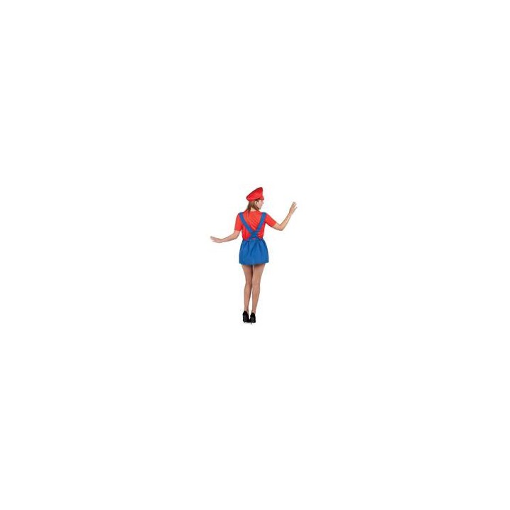 Costume adulte femme plombier rouge – Déguisement