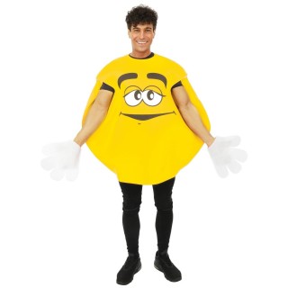 Costume adulte bonbon rond jaune – Déguisement