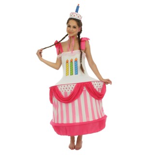 Costume adulte femme gâteau anniversaire – Déguisement festif