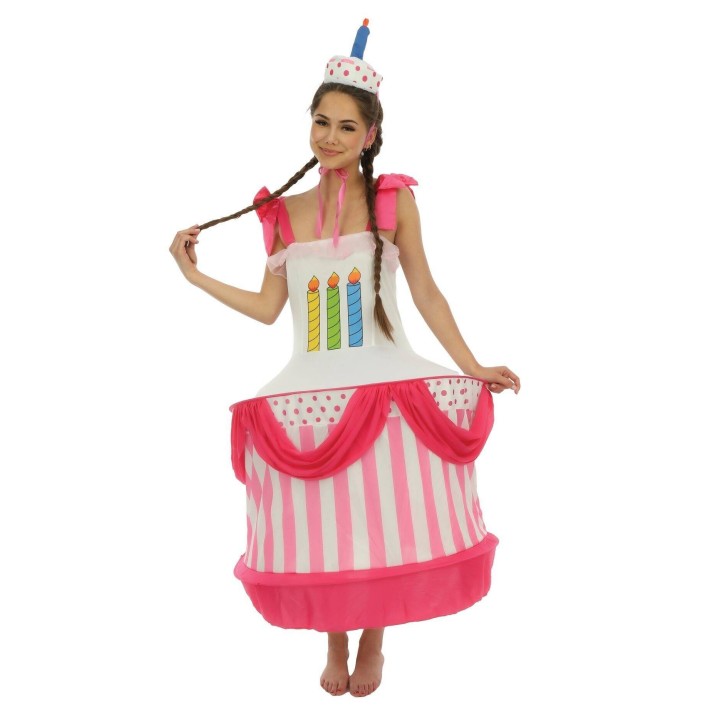 Costume adulte femme gâteau anniversaire – Déguisement festif
