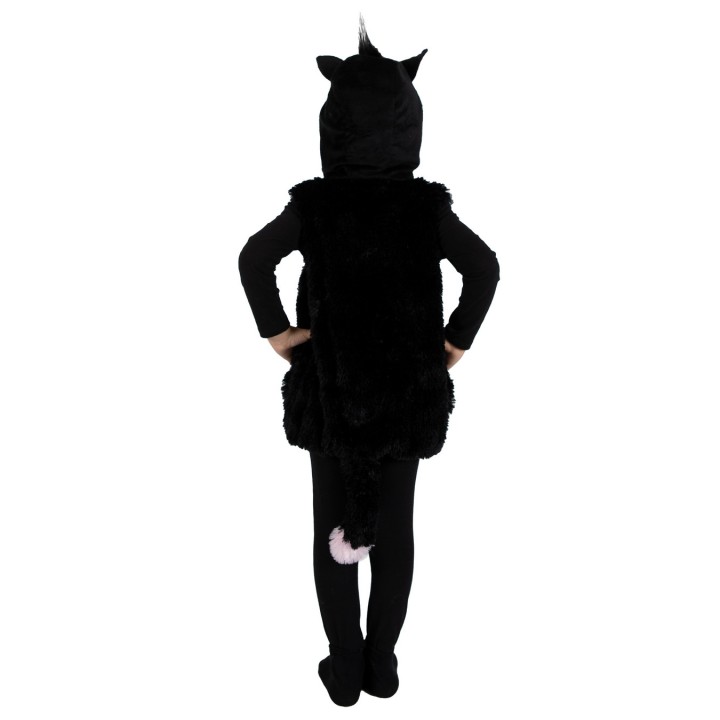 Costume enfant mixte de chat noir combinaison à capuche – Déguisement