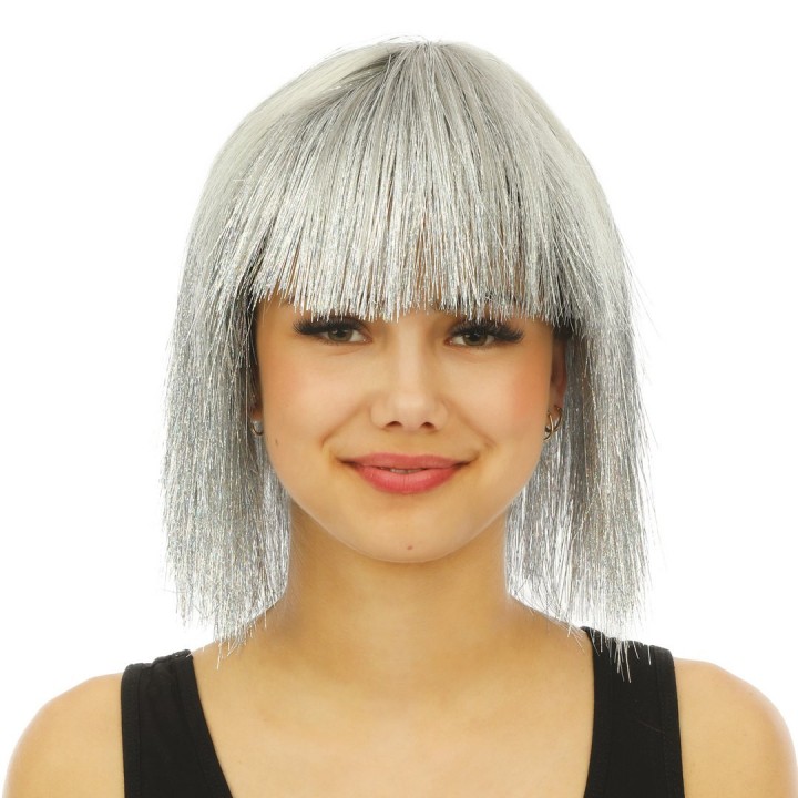 Perruque disco luxe argent – Accessoire déguisement