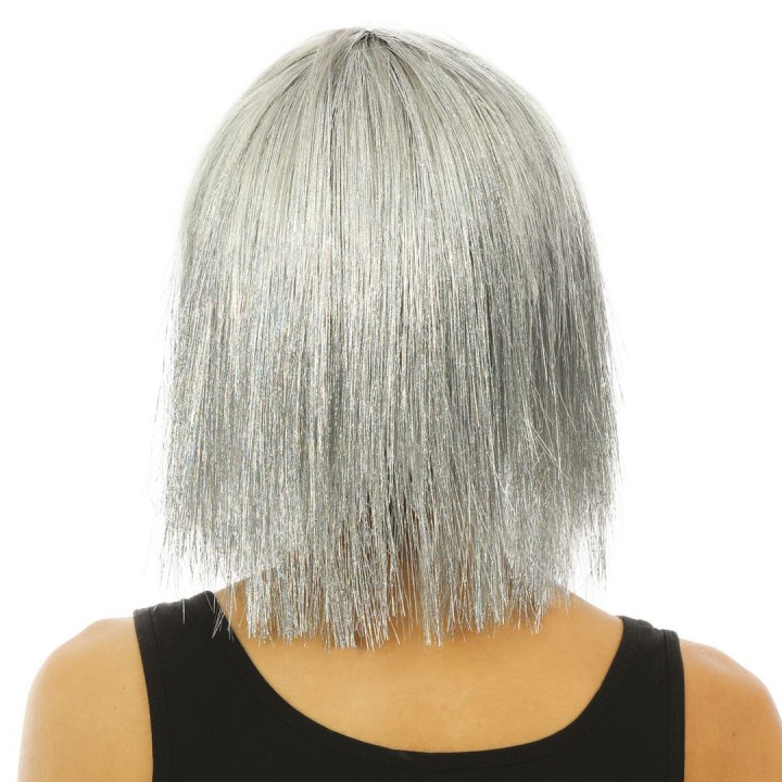 Perruque disco luxe argent – Accessoire déguisement