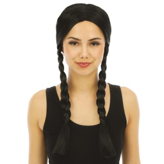 Perruque Mercredi avec nattes – Accessoire déguisement