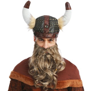 Casque viking effet cuir – Accessoire déguisement