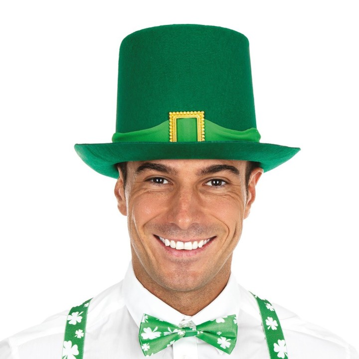 Chapeau haut-de-forme satin vert – Accessoire Saint-Patrick