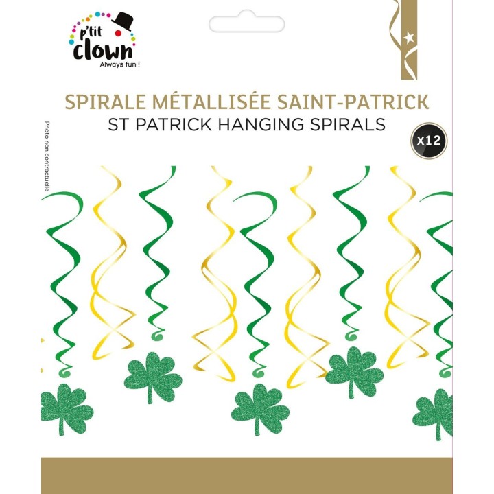 Décoration Saint-Patrick spirales trèfles x12 – Décoration fête