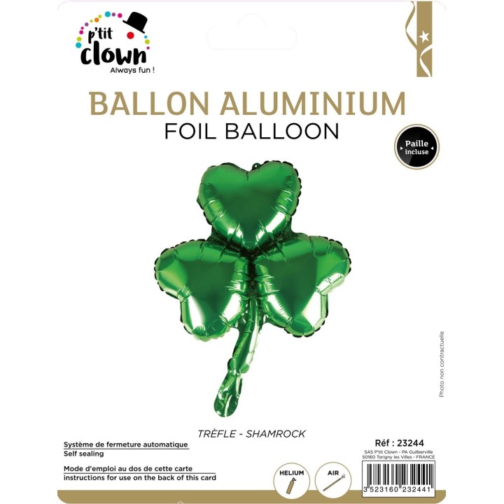 Ballon alu trèfle Saint-Patrick – Décoration fête