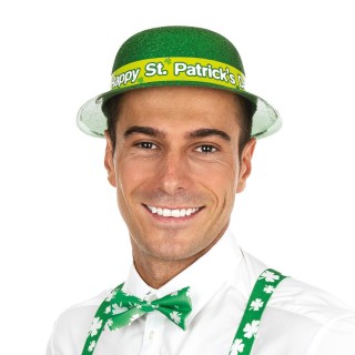 Chapeau melon pailleté vert – Accessoire déguisement