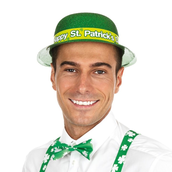 Chapeau melon pailleté vert – Accessoire déguisement