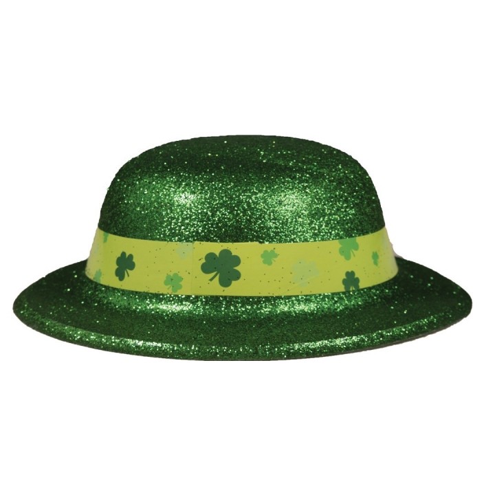 Chapeau melon pailleté vert – Accessoire déguisement