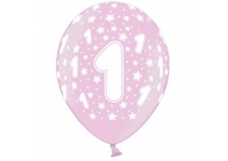 Ballon anniversaire rose 1 an x 6