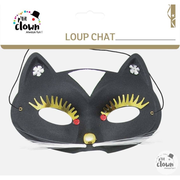 Lou tissu fourrure chat avec moustaches – Accessoire déguisement