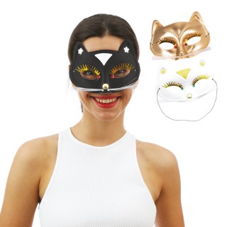 Lou tissu fourrure chat avec moustaches – Accessoire déguisement