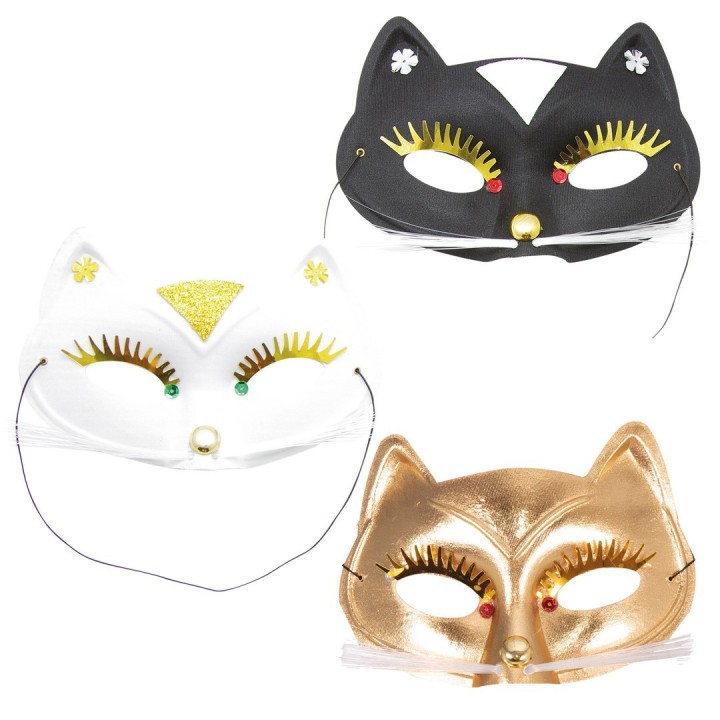 Lou tissu fourrure chat avec moustaches – Accessoire déguisement