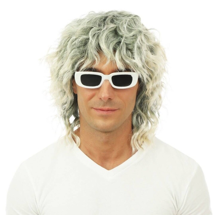 Lunettes blanches rectangulaires Michel P – Accessoire déguisement