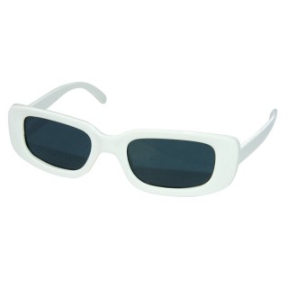 Lunettes blanches rectangulaires Michel P – Accessoire déguisement