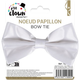 Nœud papillon tissu blanc – Accessoire déguisement