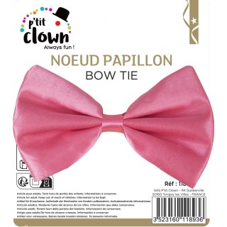 Nœud papillon rose fluo – Accessoire déguisement