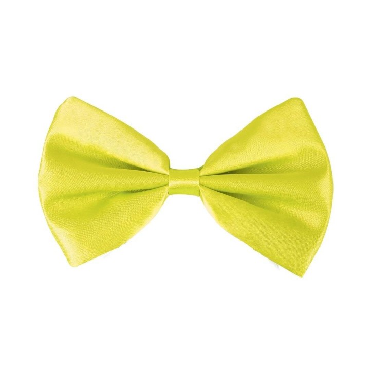 Nœud papillon jaune fluo – Accessoire déguisement