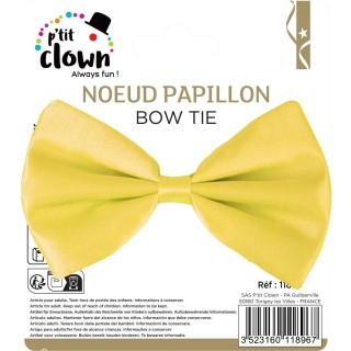 Nœud papillon jaune fluo – Accessoire déguisement