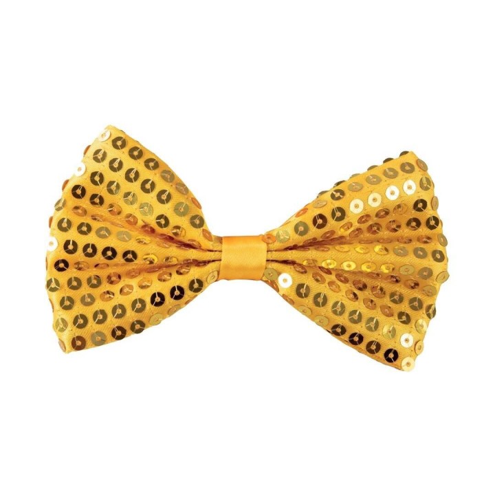 Nœud papillon sequins or – Accessoire déguisement