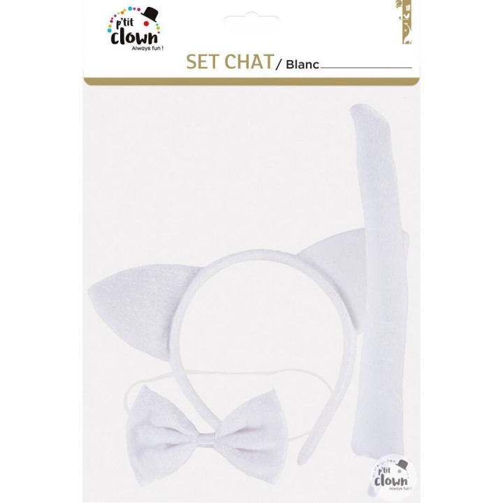 Set chat blanc - Accessoires déguisement