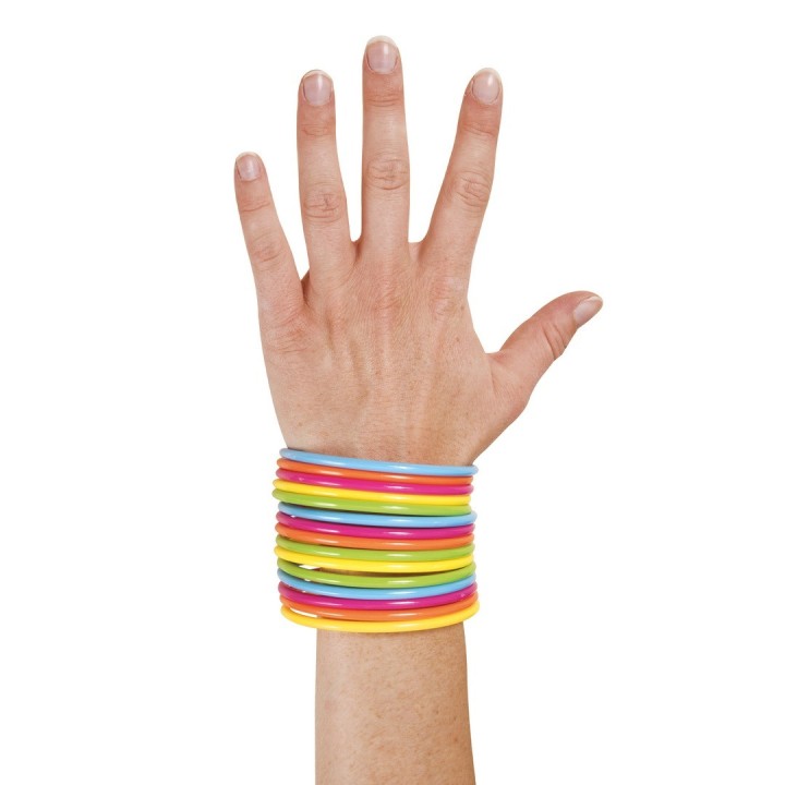 Bracelets jonc couleur x15 - Accessoire déguisement