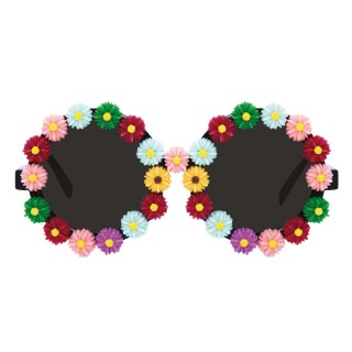 Lunettes fleurs multicolores - Accessoire