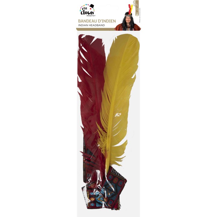 Bandeau indien 2 plumes - Accessoire déguisement