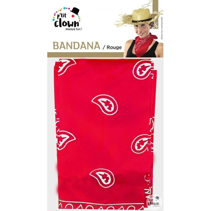 Bandana tissu rouge - Accessoire déguisement