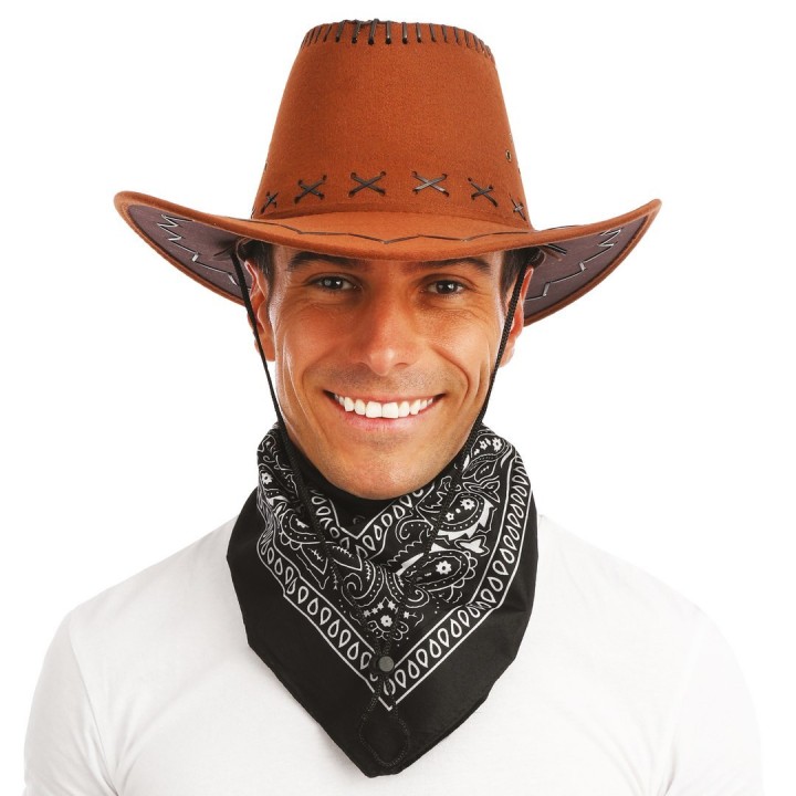 Bandana tissu noir - Accessoire déguisement