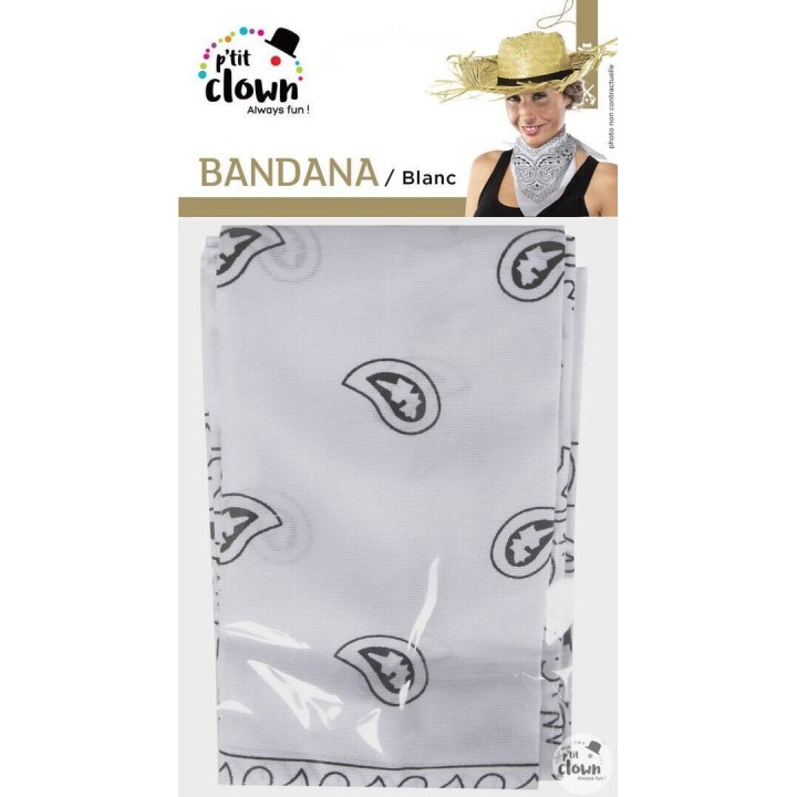 Bandana tissu blanc - Accessoire déguisement
