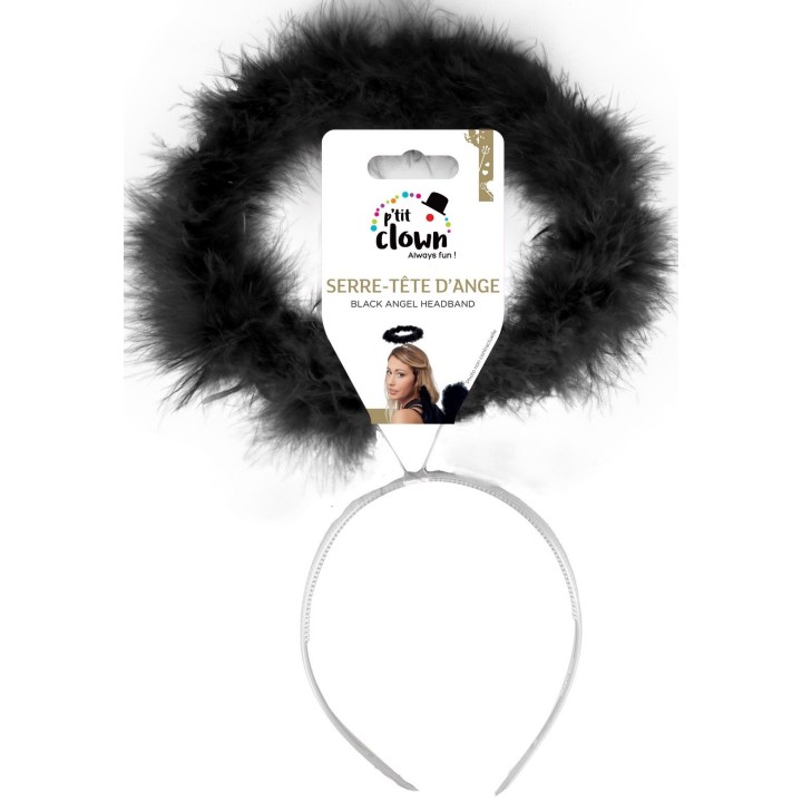Serre-tête halo ange noir - Accessoire déguisement