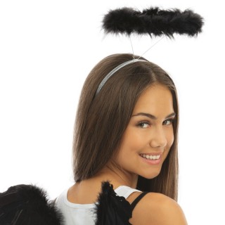 Serre-tête halo ange noir - Accessoire déguisement
