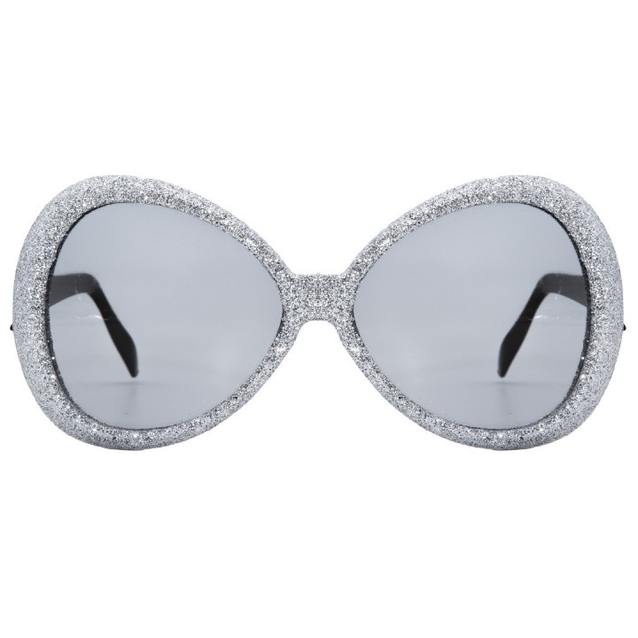 Lunettes mouches argent paillette - Accessoire déguisement
