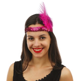 Bandeau Charleston fuchsia - Accessoire déguisement
