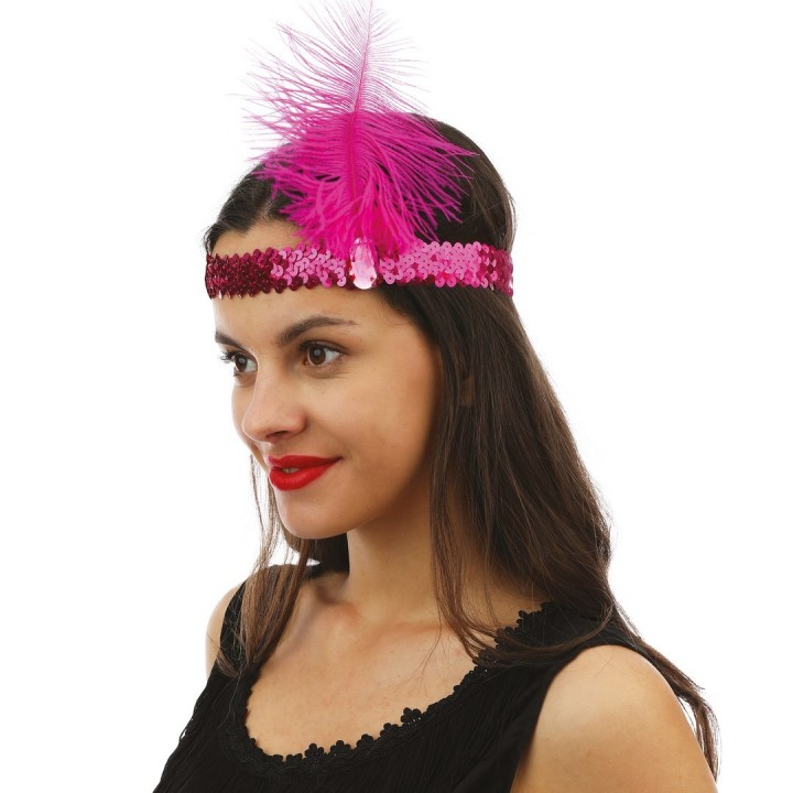 Bandeau Charleston fuchsia - Accessoire déguisement