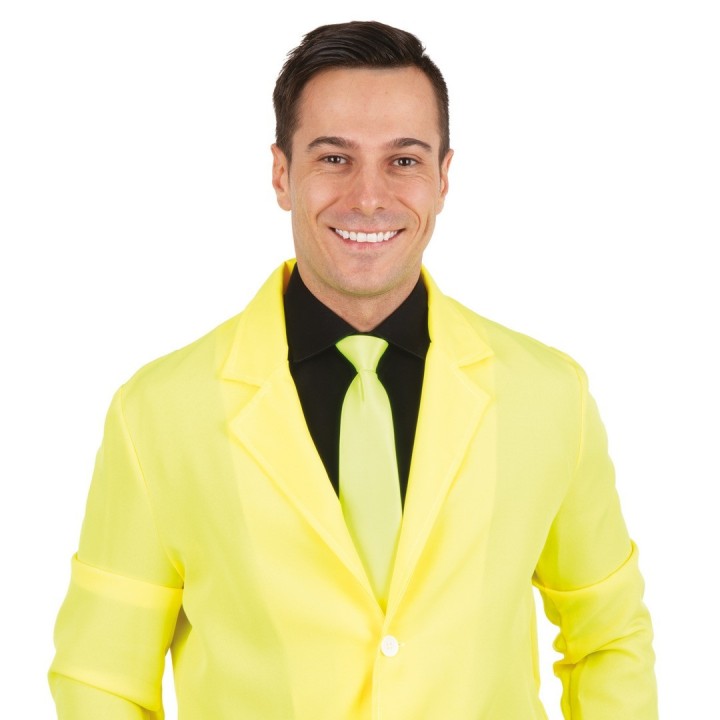 Cravate jaune fluo - Accessoire déguisement