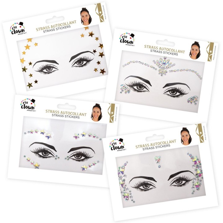 Strass autocollant visage - Accessoires