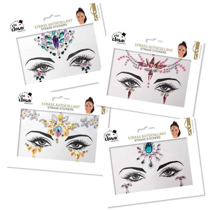 Strass autocollant visage - Accessoires