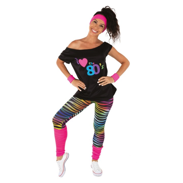 Set adulte legging années 80 rose - Accessoires