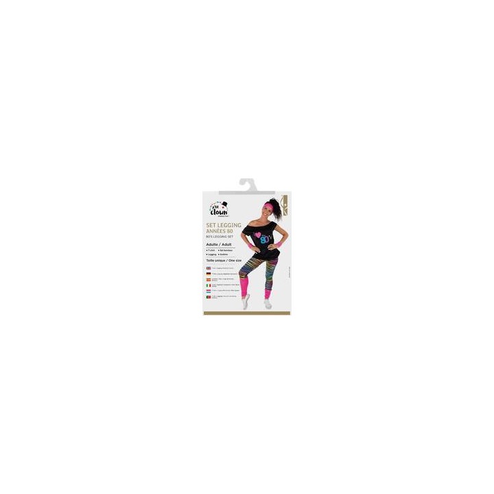 Set adulte legging années 80 rose - Accessoires