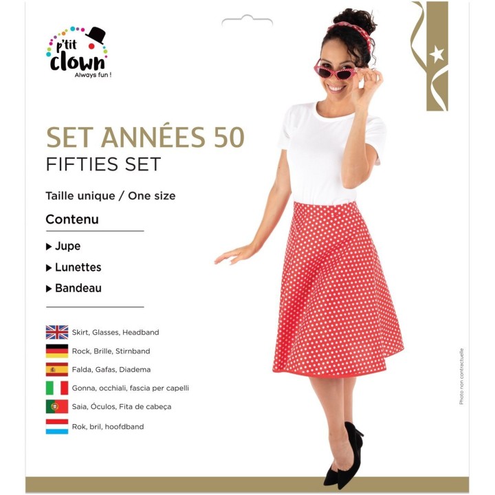 Set adulte années 50 rouge - Accessoires