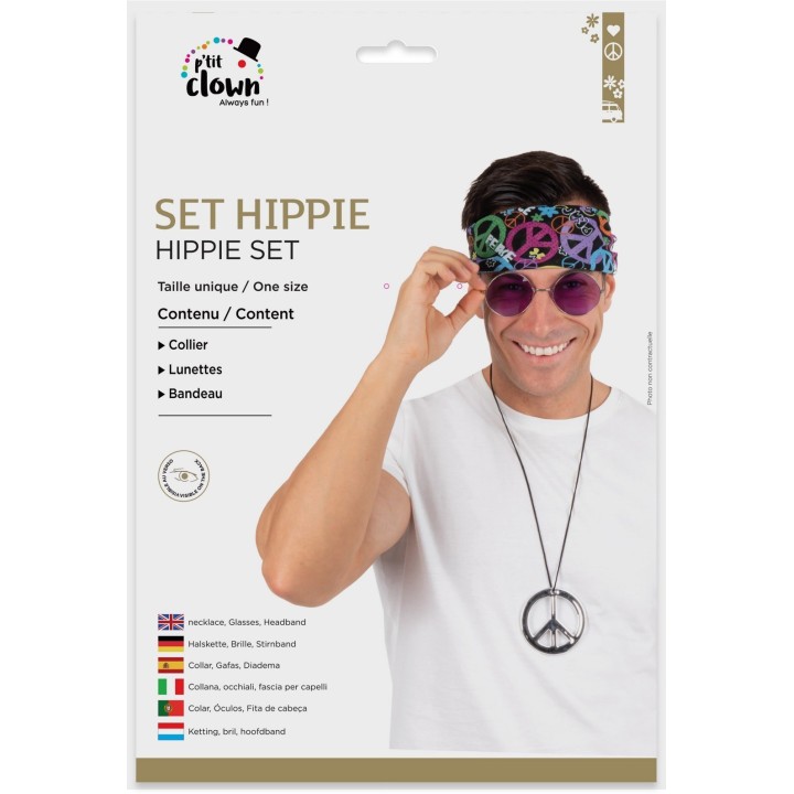 Set adulte hippie homme - Accessoires