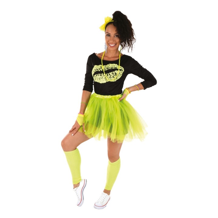 Set adulte tutu années 80 jaune - Accessoires