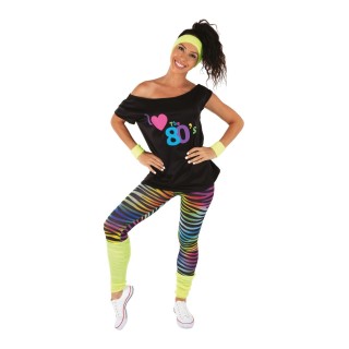 Set adulte legging années 80 jaune - Accessoires