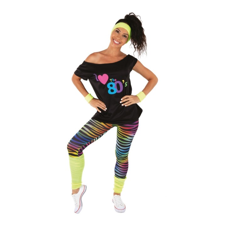 Set adulte legging années 80 jaune - Accessoires