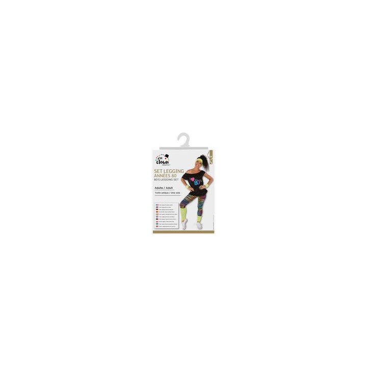 Set adulte legging années 80 jaune - Accessoires