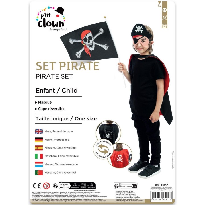 Set enfant pirate cape et masque - Accessoires déguisement